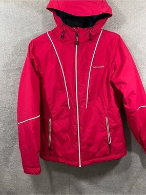 Columbia Omni Heat Thermal Coil Hooded Jacket Womens Pink Parka Size Medium